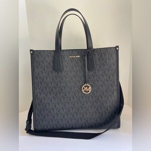Michael Kors Maple Large Signature Logo Tote Bag Black Crossbody